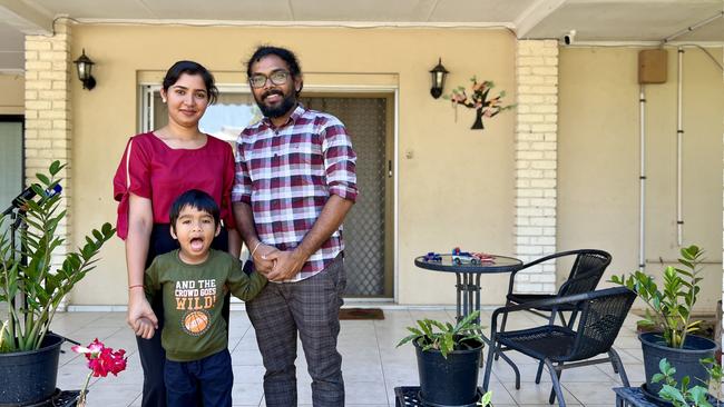 Renuka Yelam, Ramesh Kambala, and their 3-year-old son Kushal said the CLP $50k HomeGrown Territory grant would make a big difference in their dream to buy a home in Darwin. Picture: Fia Walsh.