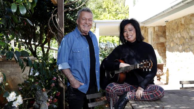 Jimmy and Jane Barnes at their home in the NSW Southern Highlands in September 2020. Since March, the couple has performed and shared more than 100 songs together on social media. Picture: Nikki Short