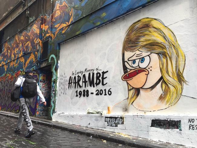 The mural is thought to have been changed following the threat of legal action. Picture: AAP Image/Rachel Gray