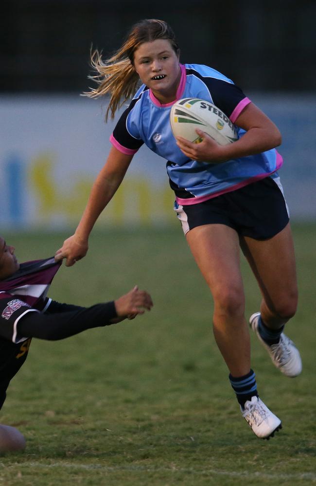 Marymount’s Lily Kolc brushes off the defence. Picture Glenn Hampson