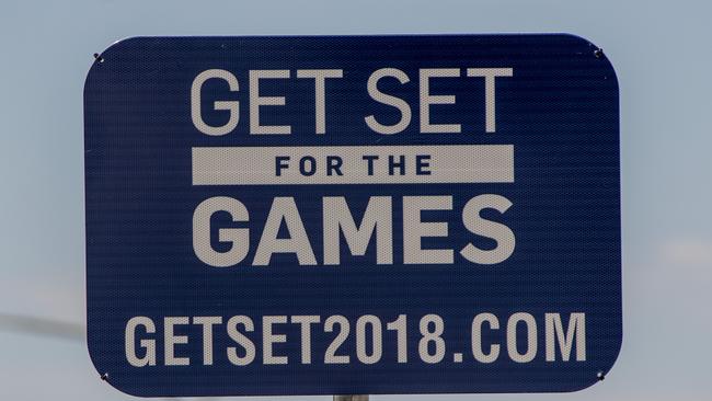 A get set for the games sign. Picture: Jerad Williams