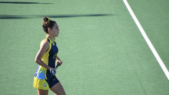 Central Coast player in the Division 2 semi-final against Far North Coast at the NSW U-18s Girls Hockey Championships, May 23.