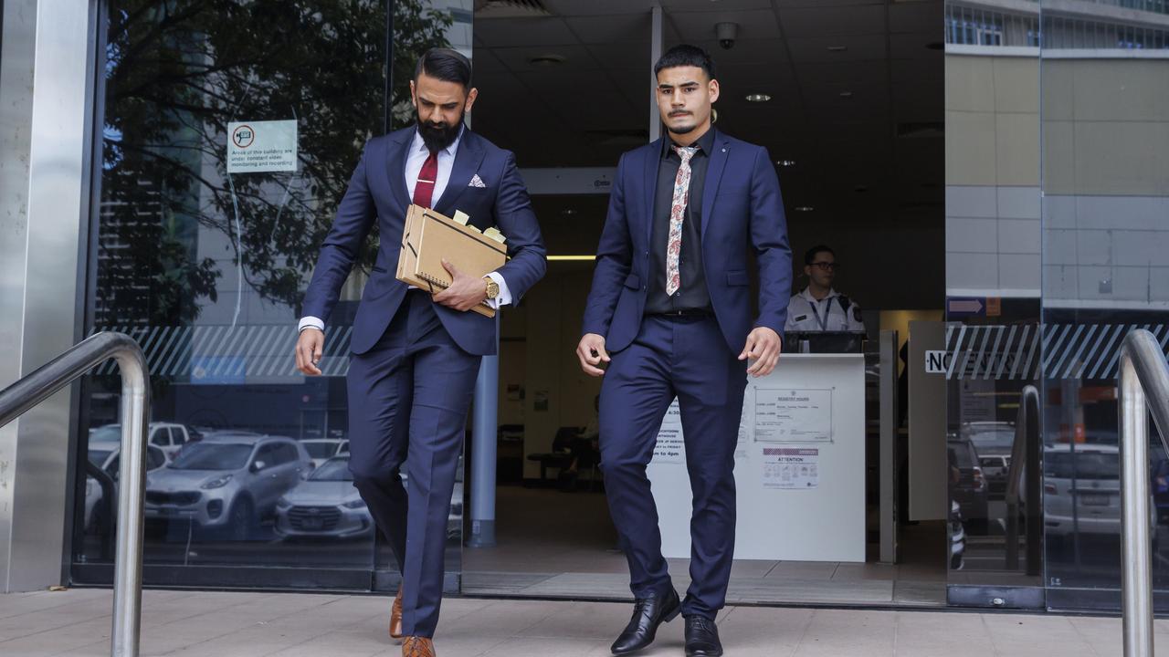 Penrith Panthers player Taylan May leaves Maroochydore magistrates court after sentencing for assault. Picture Lachie Millard