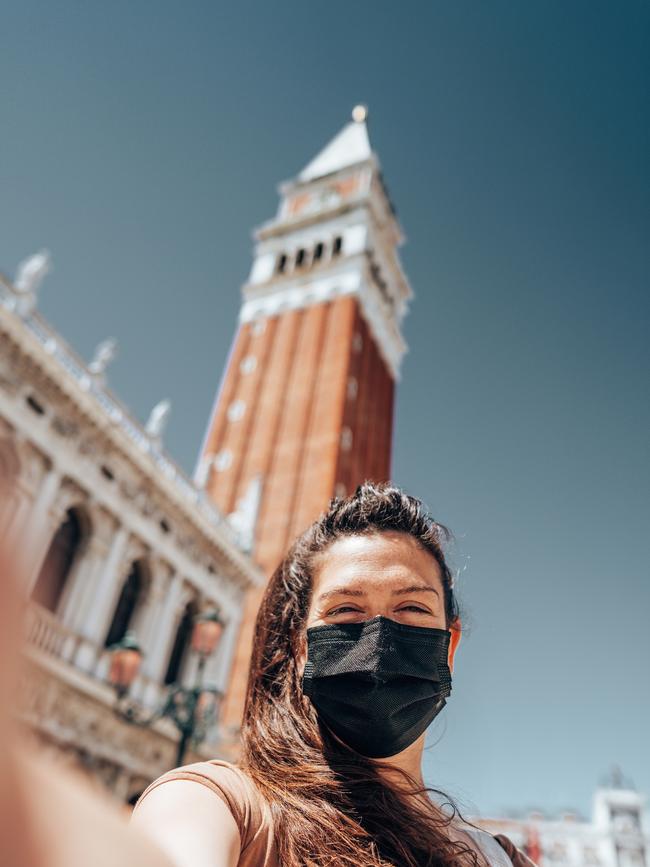 Masks are mandatory indoors in Italy.