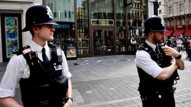 An 11-year-old Australian girl was the victim of a random stabbing in London’s Leicester Square. (Picture: Benjamin Cremel/AFP)