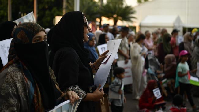 Hundreds of Territorians attended a protest outside of NT parliament on Friday October 27 calling for a ceasefire in the Gaza conflict.