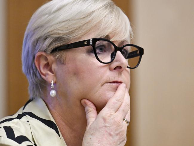 Senator Linda Reynolds during the Community Affairs Estimates at Parliament House in Canberra. Picture: NewsWire / Martin Ollman