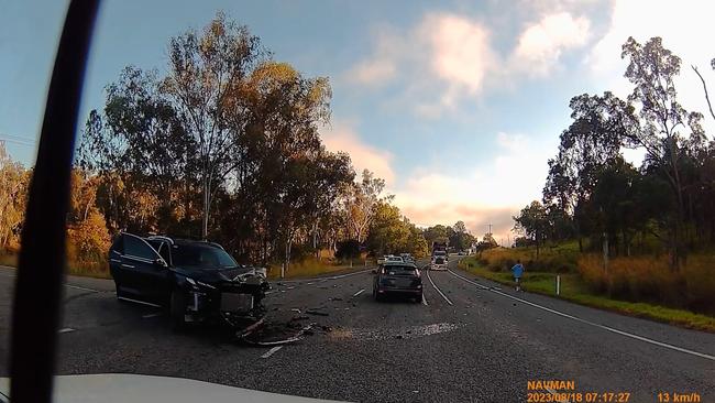 The Bruce Highway was shut in both directions near Alligator Creek south of Mackay after Simmons crashed into a LandCruiser on August 18, 2023.