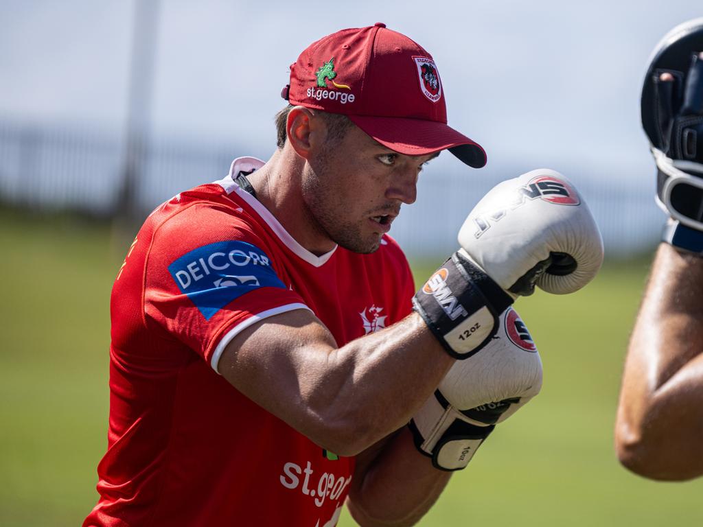 St George Illawarra Dragons recruit Kyle Flanagan during pre season training. Picture Dragons media