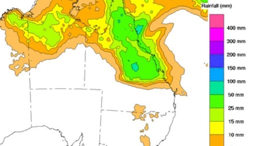 Bureau of Meteorology Forecast Rainfall for Friday 13 January 2023. Picture: BOM