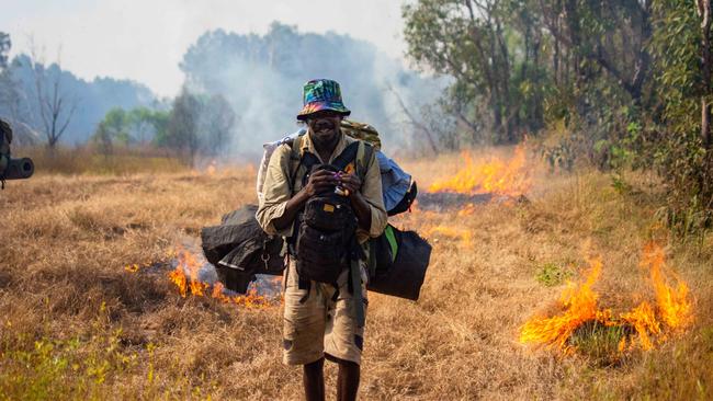 Ranger Charlton Namundja went with Nawarddeken students on a bushwalk. Picture: Cody Thomas