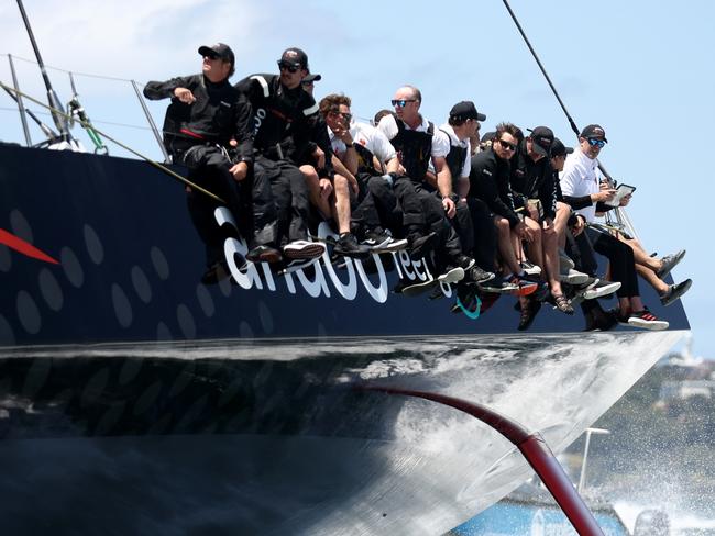 SYDNEY, AUSTRALIA - DECEMBER 06:  Andoo Comanche races during the SOLAS Big Boat Challenge on December 06, 2022 in Sydney, Australia. (Photo by Matt King/Getty Images)