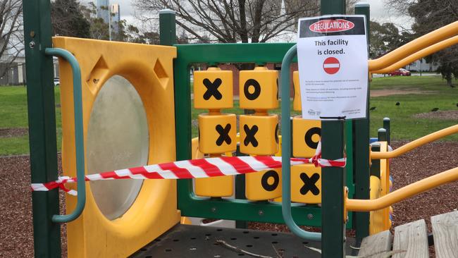 There were no apologies for taping up playgrounds or the muddled pursuit of a zero Covid policy. Picture: David Crosling