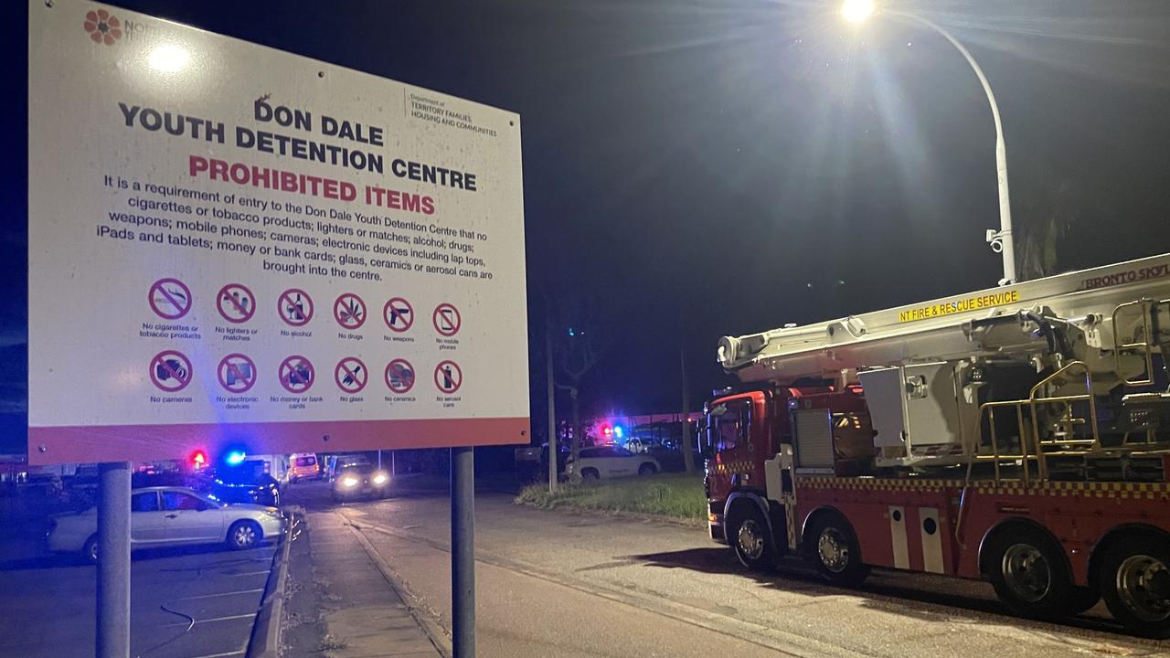 NT Police, firefighters and paramedics were called to a reported riot in which fires were lit at Don Dale Detention Centre on Wednesday, April 3. Picture: Zizi Averill