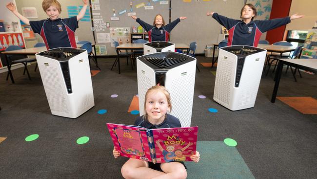 Air purifiers were rolled out across Victorian schools early in the pandemic. Picture: Tony Gough