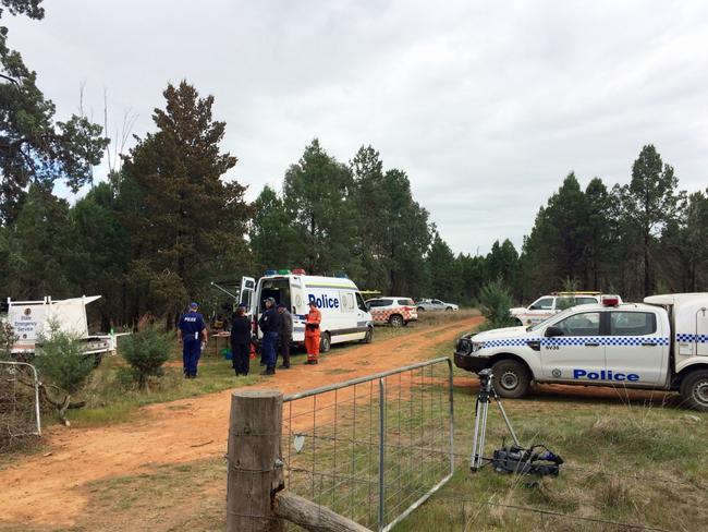 Police swarming the Lester State Forest in the search for Allecha. Picture: Supplied