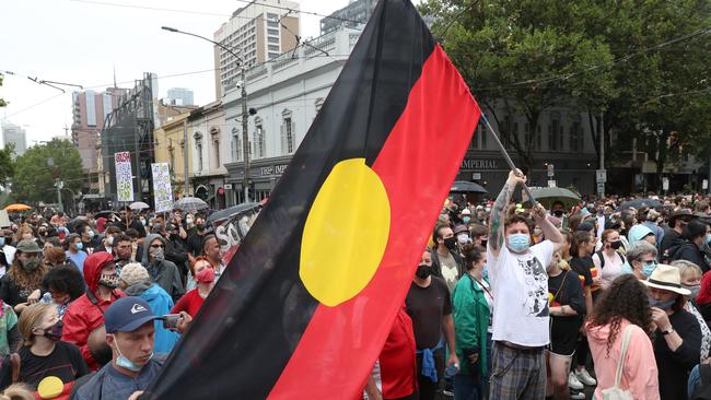 An Australia Day rally outside Parliament House in Victoria. Picture: NCA NewsWire/ David Crosling