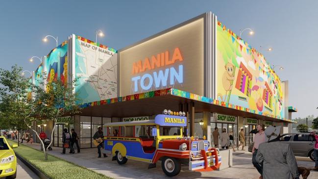 Artist impressions of the proposed shopping precinct, Manila Town.