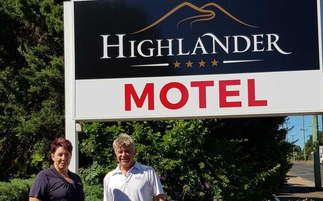 Highlander Motor Inn in Toowoomba. Pictured are Mandy Polzin (Manager) and Paul Shannon (Chef). Picture: Contributed