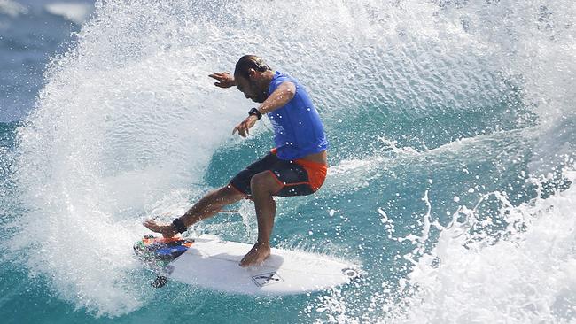 Caio Ibelli of Brasil (pictured) winning his Round 3 heat at the Quiksilver Pro Gold Coast on Monday March 14, 2016.