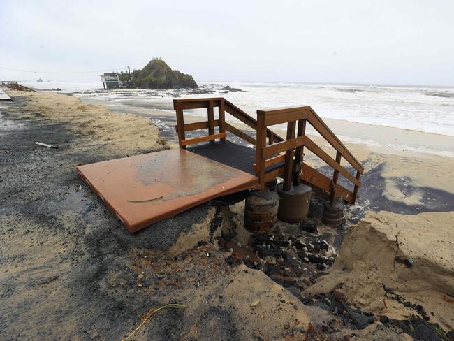 Cyclone Alfred remains off the coast causing erosion and rough seas at Currumbin on the Gold Coast. Pics Adam Head