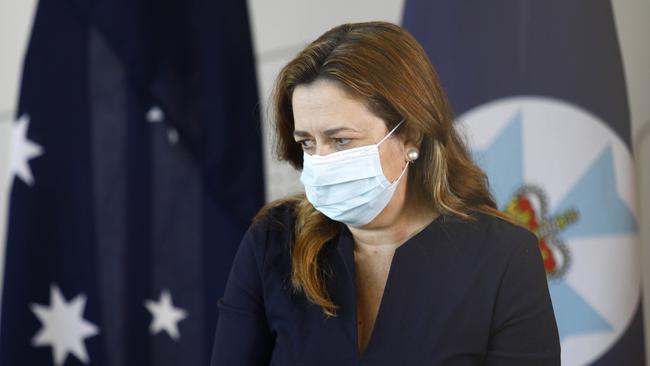 Premier Annastacia Palaszczuk announced another record day of Covid-19 diagnoses. Picture: NCA NewsWire/Tertius Pickard