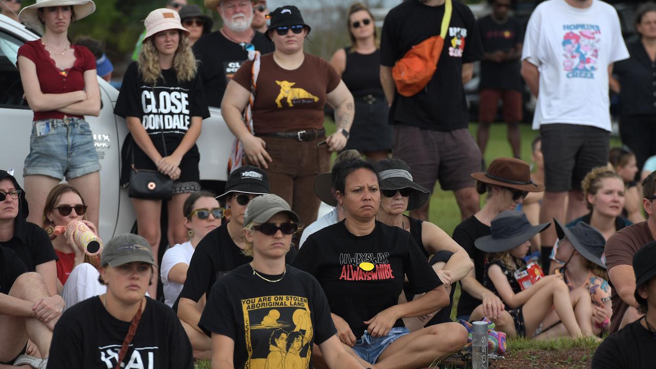 Invasion Day protests outside the notorious Don Dale Youth Detention Centre. Picture: (A)manda Parkinson