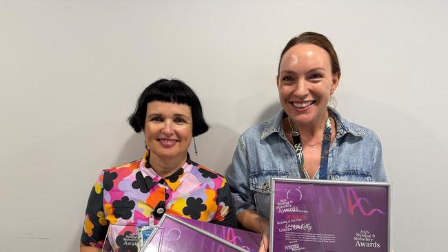 2025 nurse of the year Jane Roberts and midwife of the year Leanne Kelly. Picture: Supplied