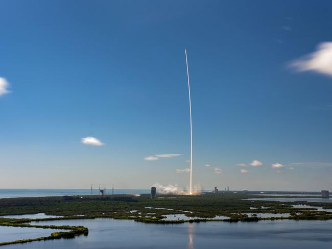 Elon Musk’s Falcon 9 rocket launches 58 Starlink satellites into orbit. Picture: SpaceX