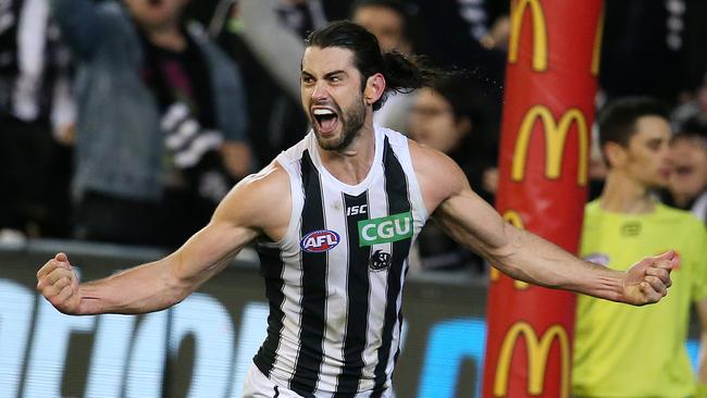 Brodie Grundy celebrates. Pic: Michael Klein