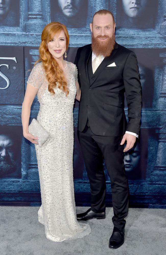 Kristofer Hivju and Gry MolvÃ¦r attend the premiere of HBO’s “Game Of Thrones” Season 6 at TCL Chinese Theatre on April 10, 2016 in Hollywood, California. Picture: Getty