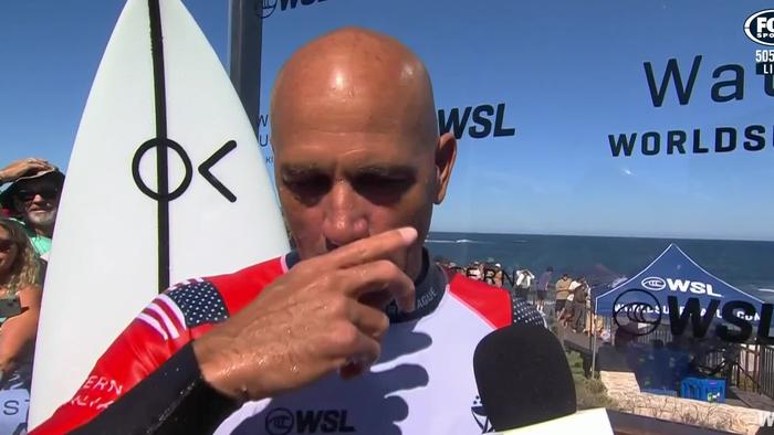 Kelly Slater's emotional interview after loss