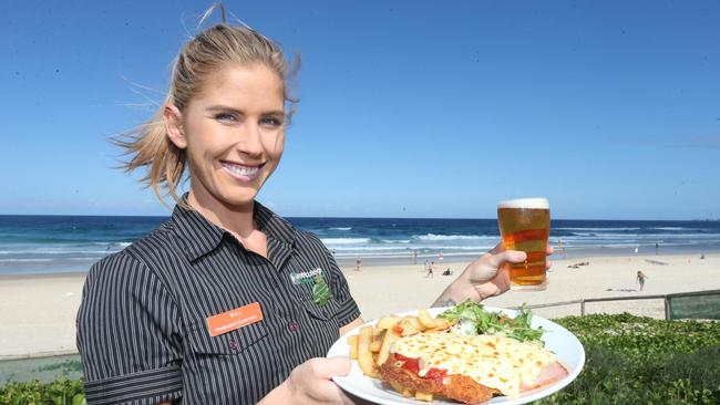 Marie-Claire Lord of the North Burleigh SLSC, after it was named Best Surf Club. Picture Mike Batterham