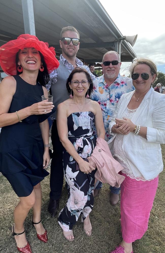 Leanne Ferris, Nicole Blunt, Lena Searle, Hayden Rogers and Chris Ferris enjoyed the Bundaberg Toyota Race Day on Saturday, May 13.