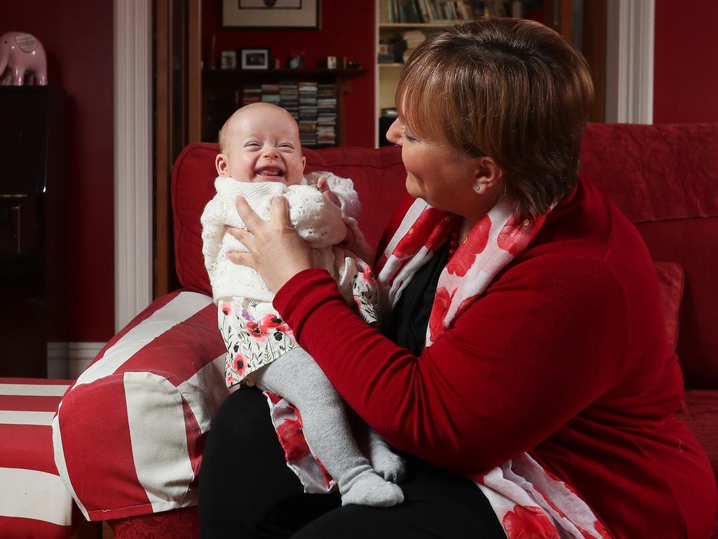 Former Tasmanian premier Lara Giddings with her baby Natasha. Picture: NIKKI DAVIS-JONES