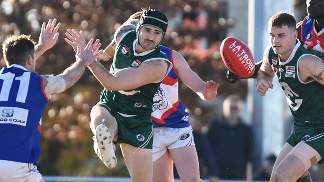 Skipper Chris Clark in action for Greensborough. Picture: Nathan McNeill