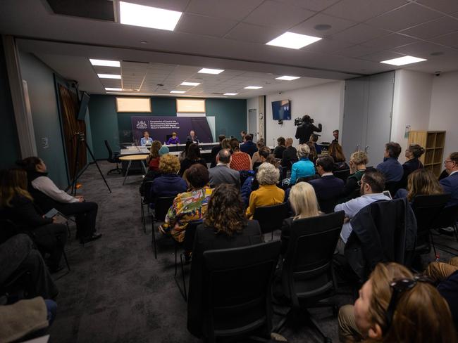 Commission of inquiry closing statements in Hobart. Picture: ABC/pool