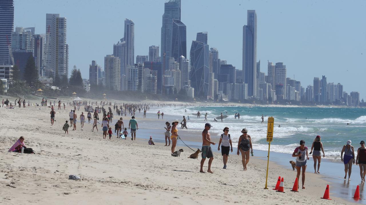 Crowds on the Gold Coast over Easter. Picture: Glenn Hampson