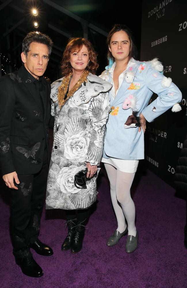 NEW YORK, NY - FEBRUARY 09: (L-R) Actors Ben Stiller, Susan Sarandon and Miles Robbins attend the 
