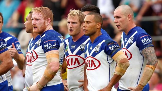 The Bulldogs had a day to forget against Manly. Picture: Gregg Porteous