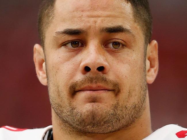 GLENDALE, AZ - SEPTEMBER 27: Running back Jarryd Hayne #38 of the San Francisco 49ers stands on the sidelines during the NFL game against the Arizona Cardinals at the University of Phoenix Stadium on fSeptember 27, 2015 in Glendale, Arizona. Christian Petersen/Getty Images/AFP == FOR NEWSPAPERS, INTERNET, TELCOS & TELEVISION USE ONLY ==