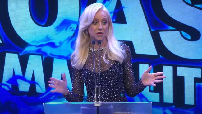 Carrie Bickmore was the roastmaster of ceremonies.