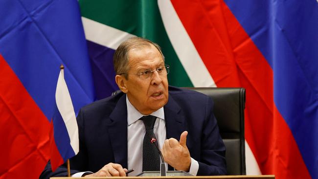 Russian Minister of Foreign Affairs of Sergei Lavrov in South Africa. Picture: AFP