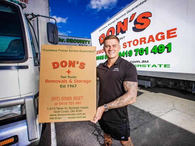 Dons Removals.Cory Still dropped out of high school at the start of Year 11 to enter the workforce. He now runs his family's removal business Dons Removals and Storage, also owns a cafe, owns his own home, and has an investment property.Picture: NIGEL HALLETT