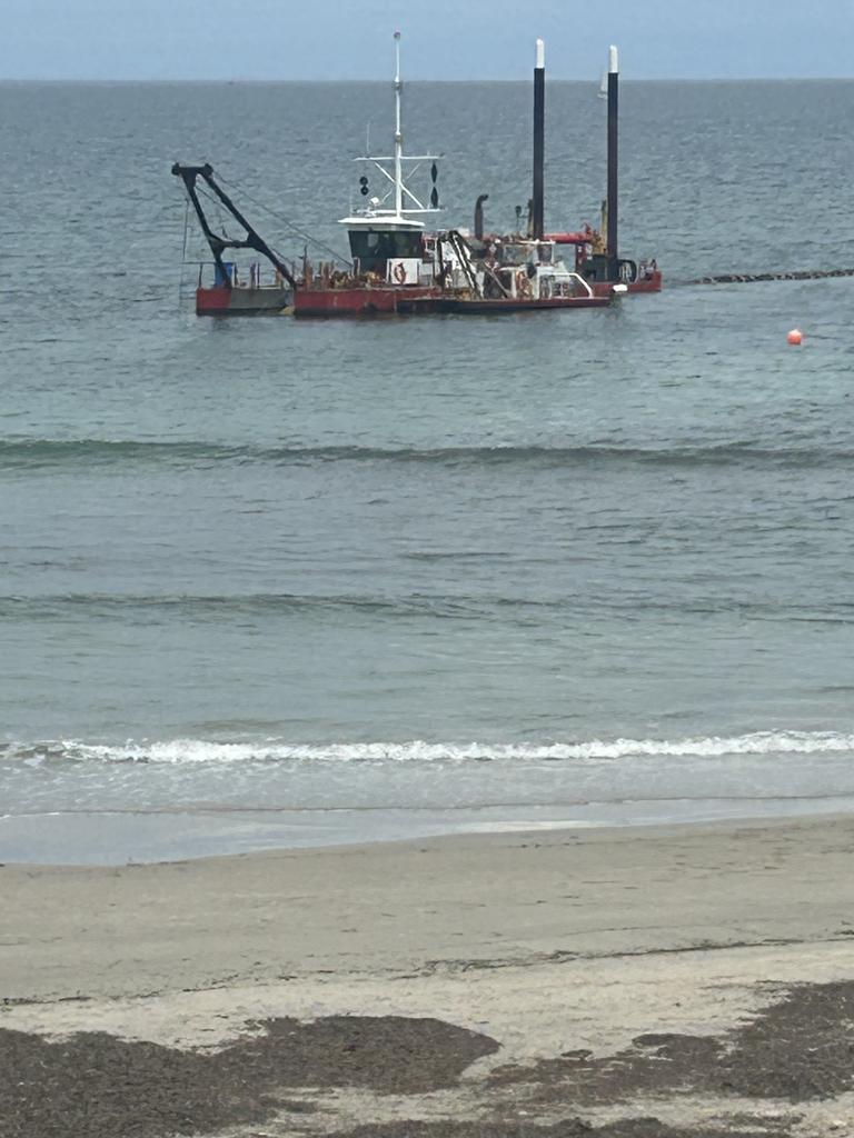 Dredging off the coast of West Beach. Picture: Supplied