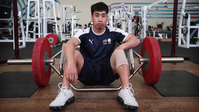 Chris Remkes is six months into an intensive rehabilitation program at the Australian Institute of Sport in Canberra. Picture: Kym Smith