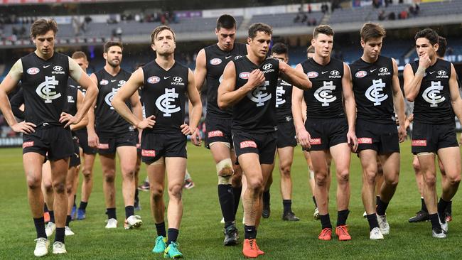 The Blues were so near, yet so far from victory at the final siren. Picture: AAP