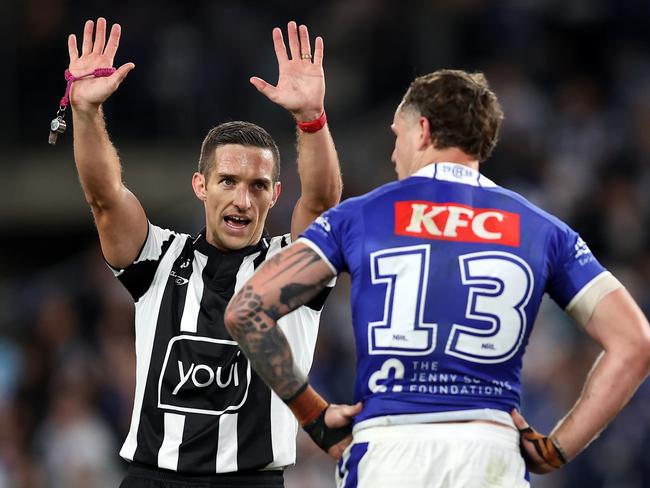 The Bulldogs are getting the job done in 2024 without the help of referees. Picture: Brendon Thorne/Getty Images