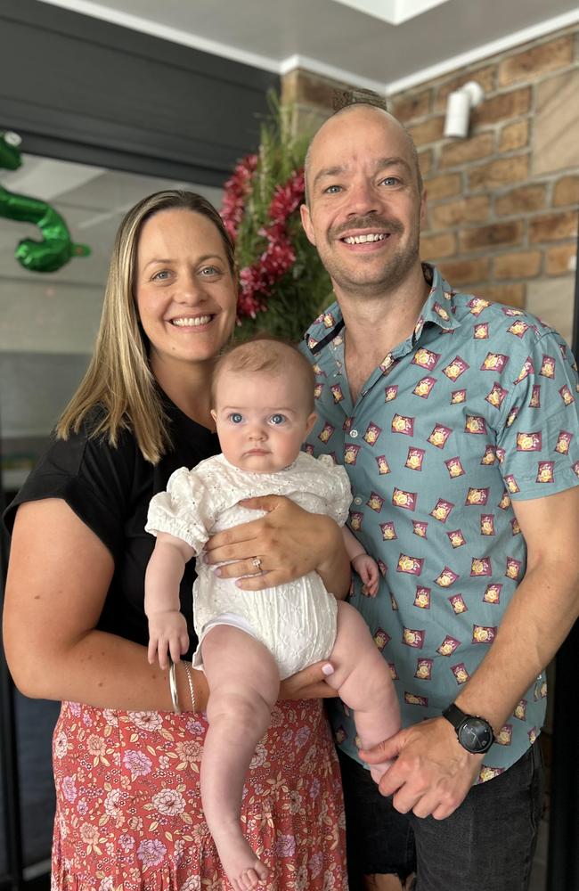 Carly De Mamiel with her partner Steven Hosking and daughter Harlow.