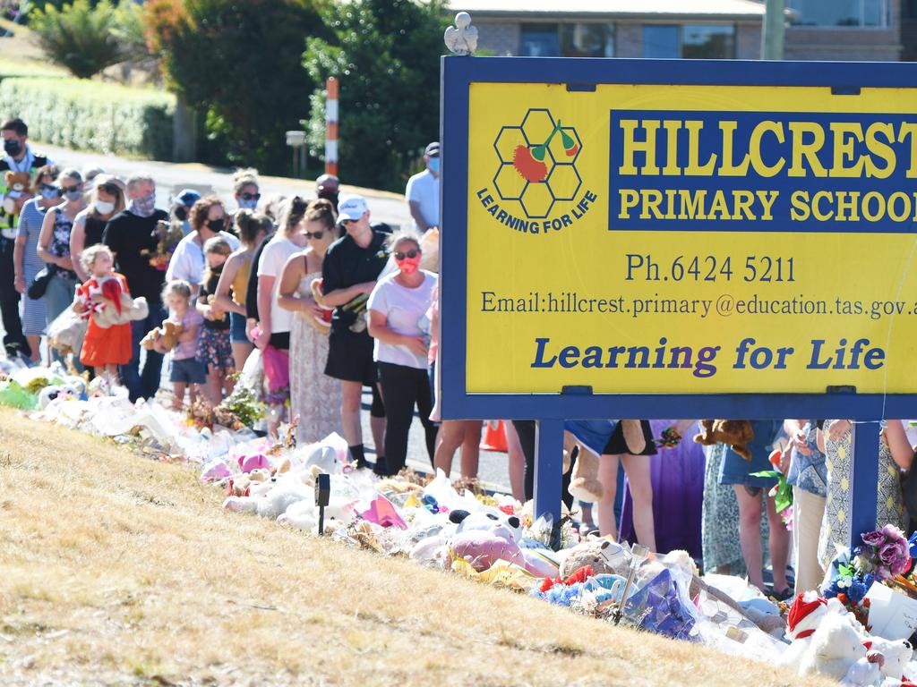 Memorial site at Hillcrest Primary School. The site was packed up to be preserved. Picture: Brodie Weeding/pool